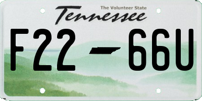 TN license plate F2266U