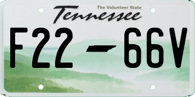TN license plate F2266V