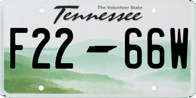 TN license plate F2266W