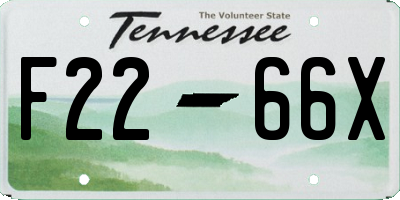 TN license plate F2266X