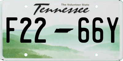TN license plate F2266Y