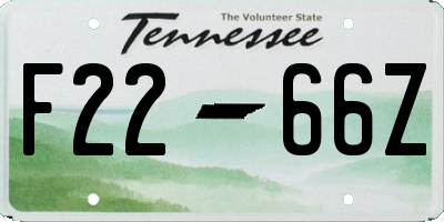 TN license plate F2266Z