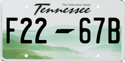 TN license plate F2267B