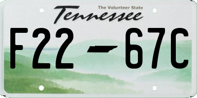 TN license plate F2267C