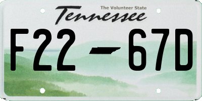 TN license plate F2267D
