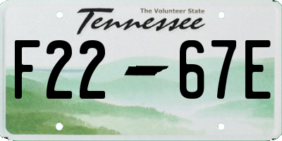 TN license plate F2267E