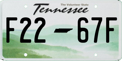 TN license plate F2267F