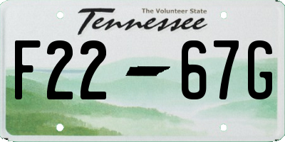 TN license plate F2267G