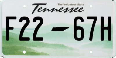 TN license plate F2267H