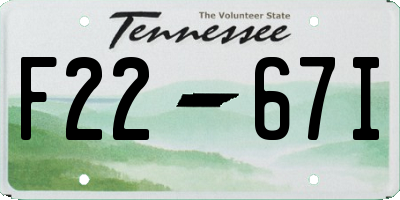 TN license plate F2267I