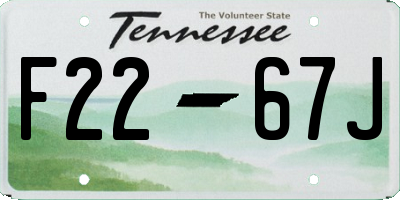 TN license plate F2267J
