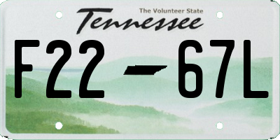 TN license plate F2267L