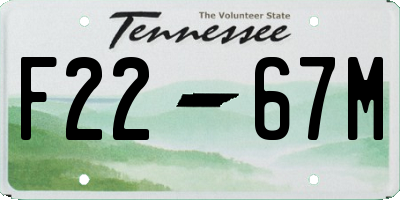 TN license plate F2267M