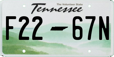 TN license plate F2267N