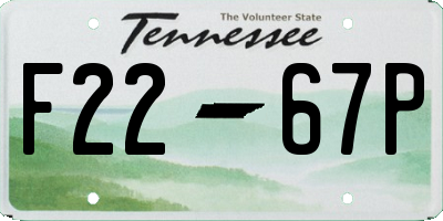 TN license plate F2267P
