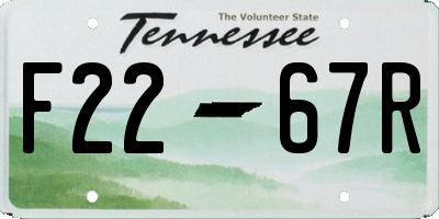 TN license plate F2267R