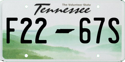 TN license plate F2267S