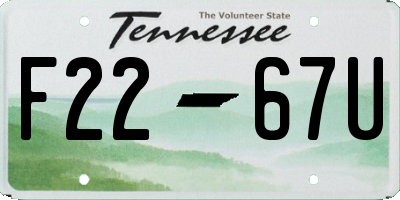 TN license plate F2267U