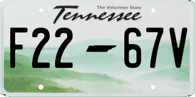 TN license plate F2267V