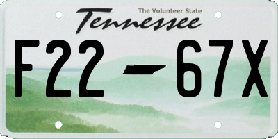 TN license plate F2267X
