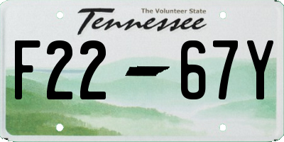 TN license plate F2267Y