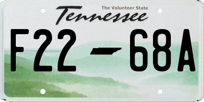 TN license plate F2268A