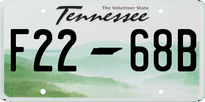 TN license plate F2268B