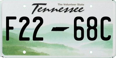 TN license plate F2268C