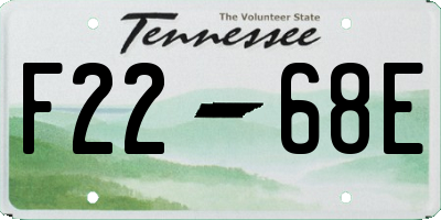 TN license plate F2268E