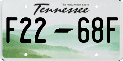 TN license plate F2268F