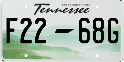 TN license plate F2268G