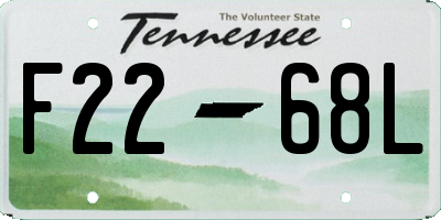 TN license plate F2268L