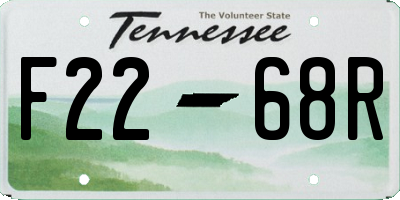 TN license plate F2268R