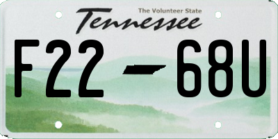 TN license plate F2268U