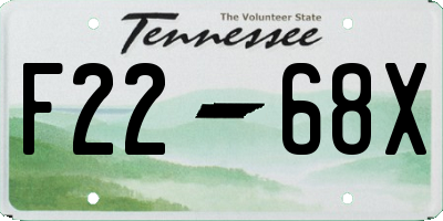 TN license plate F2268X