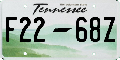 TN license plate F2268Z
