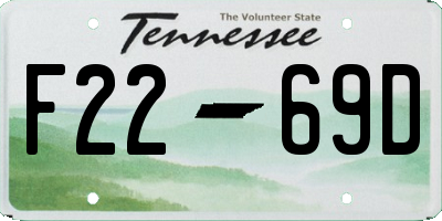 TN license plate F2269D