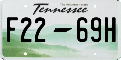 TN license plate F2269H