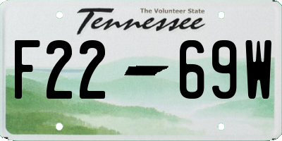 TN license plate F2269W