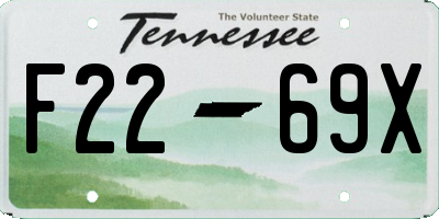 TN license plate F2269X