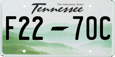 TN license plate F2270C