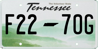 TN license plate F2270G