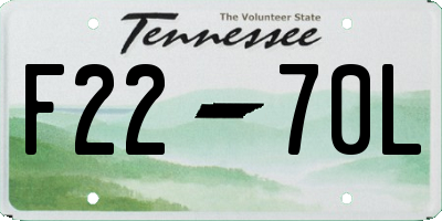 TN license plate F2270L