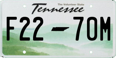 TN license plate F2270M