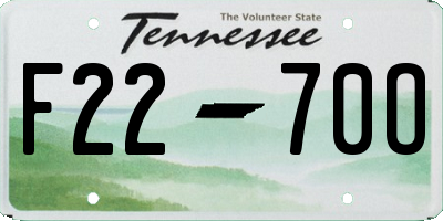 TN license plate F2270O
