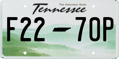 TN license plate F2270P