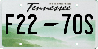 TN license plate F2270S
