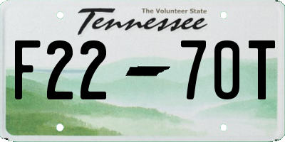 TN license plate F2270T