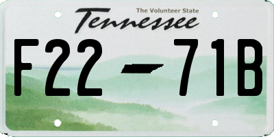 TN license plate F2271B