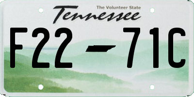 TN license plate F2271C